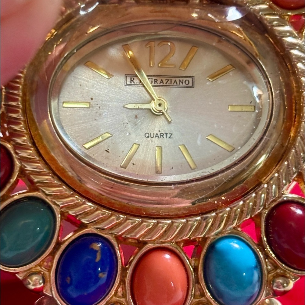 Kenneth Jay Lane Vibrant Gemstone watch NEW never worn - Picture 6 of 7